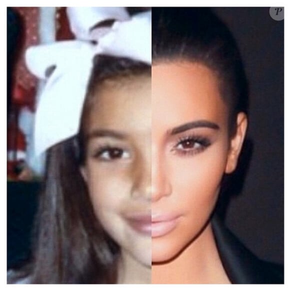 Kim Kardashian : Montage d'une photo d'elle à 7 ans et d'une photo d'aujourd'hui