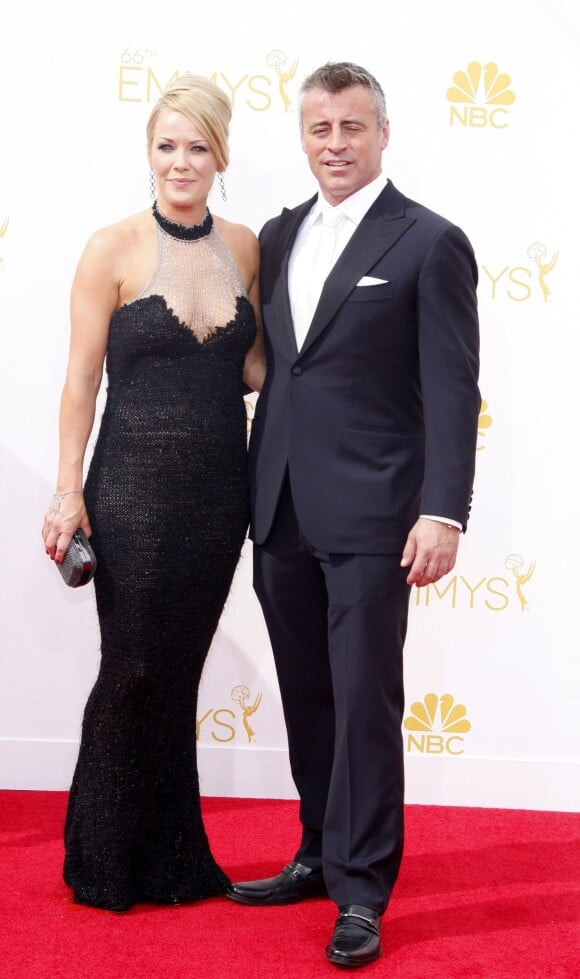 Andrea Anders et Matt LeBlanc à la La 66ème cérémonie annuelle des Emmy Awards au Nokia Theatre à Los Angeles, le 25 août 2014