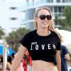 Caroline Wozniacki en vacances à Miami le 1er juin 2014