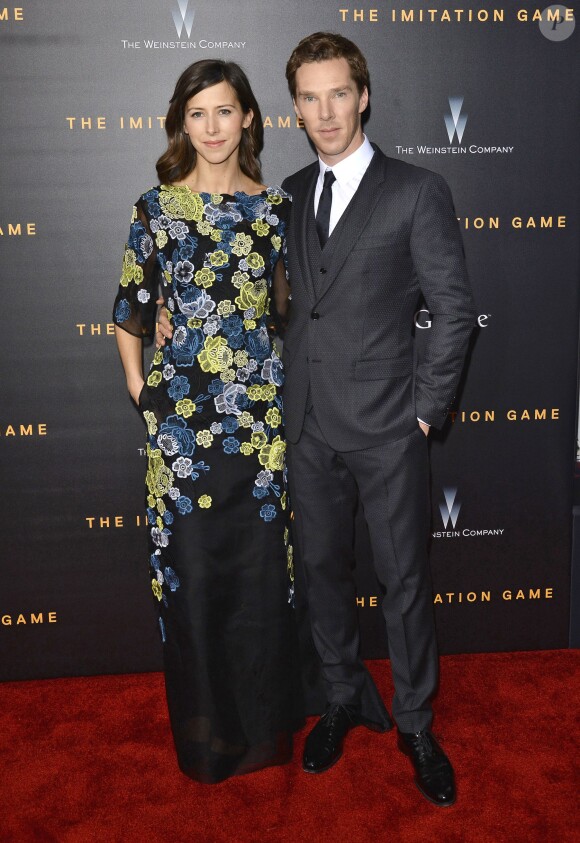 Benedict Cumberbatch et sa compagne Sophie Hunter - Première du film "The Imitation Game" au Ziegfeld Theater à New York le 17 novembre 2014
