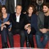 Michel Leeb, sa femme Beatrice, et leurs enfants Elsa, Fanny et Tom - Enregistrement de l'émission Vivement Dimanche à Paris, le 7 janvier 2015. L'émission sera diffusée le 11 janvier 2015.