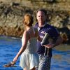 Exclusif - Geri Halliwell et son fiancé Christian Horner en vacances à Sainte-Lucie, le 28 décembre 2014.