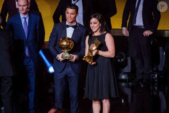 Cristiano Ronaldo et Nadine Kessler - Gala FIFA Ballon d'Or 2014 à Zurich, le 12 janvier 2015.