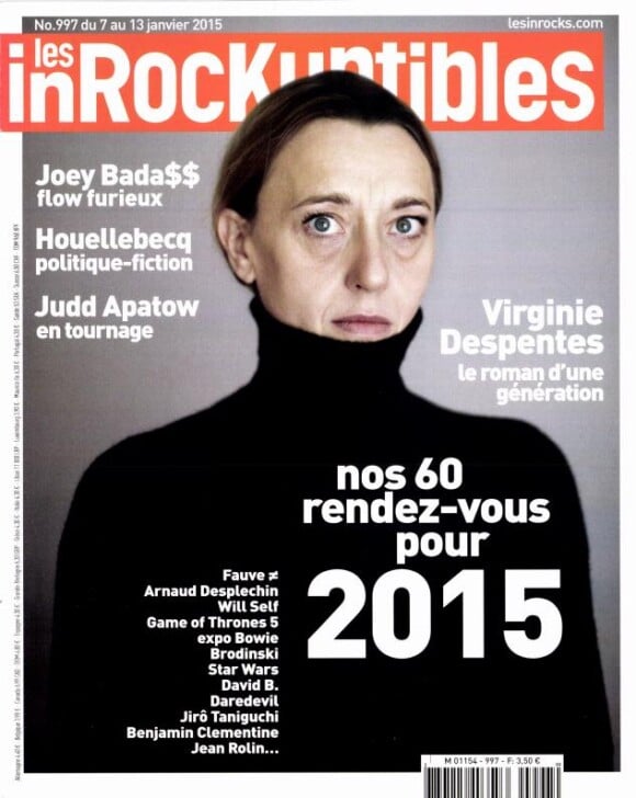 Virginie Despentes en couverture des Inrockuptibles, le 7 janvier 2015.