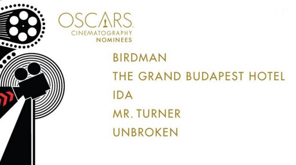 Les nommés à l'Oscar de la meilleure photographie.