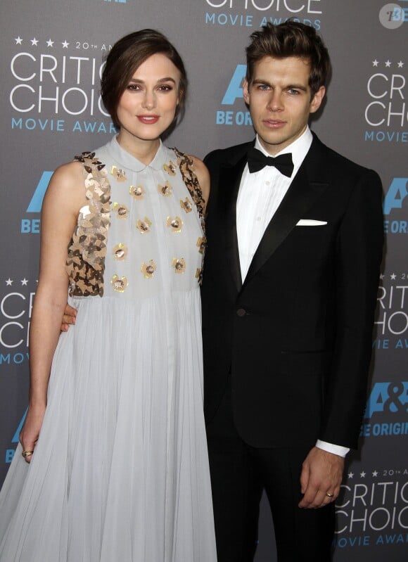 Keira Knightley enceinte et son mari James Righton à la La 20ème soirée annuelle des "Critics Choice Movie Awards" à Hollywood, le 15 janvier 2015. 