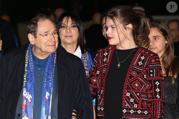 La princesse Stéphanie de Monaco et sa fille Camille Gottlieb ont assisté, en compagnie de Robert Hossein et son épouse Candice Patou, à la 3e soirée du 39e Festival International du Cirque de Monte-Carlo au Chapiteau de Fontvieille, le 17 janvier 2015 à Monaco.