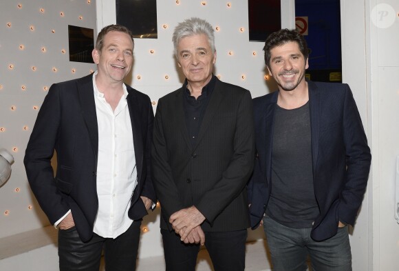 Garou, Daniel Lavoie et Patrick Fiori lors de l'Enregistrement de l'émission "Vivement Dimanche" diffusée le 11 mai 2014 