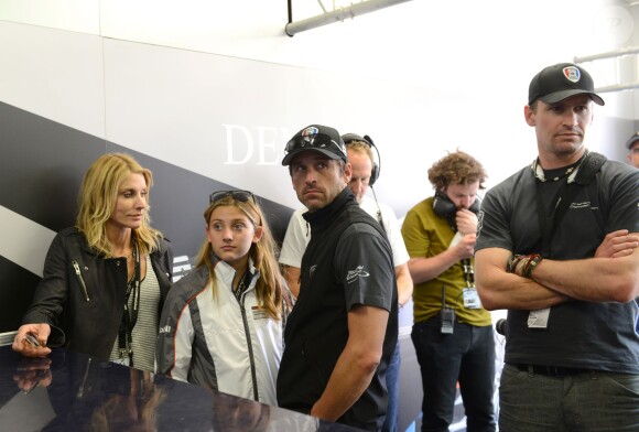 Patrick Dempsey avec sa femme Jillian et leur fille Tallulah en juin 2014 lors des 24 Heures du Mans