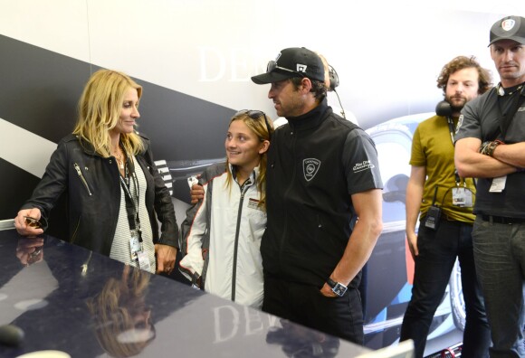 Patrick Dempsey avec sa femme Jillian et leur fille Tallulah en juin 2014 lors des 24 Heures du Mans