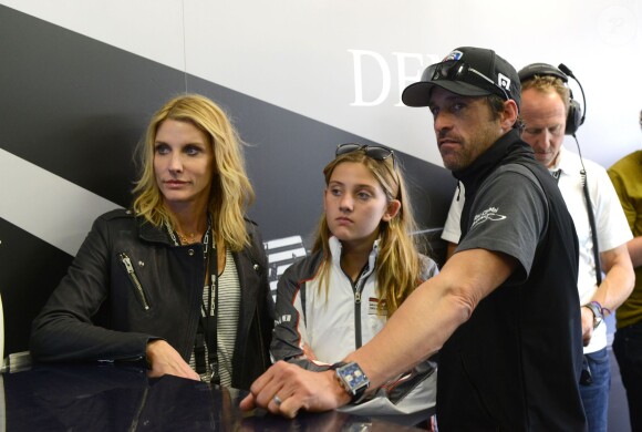 Patrick Dempsey avec sa femme Jillian et leur fille Tallulah en juin 2014 lors des 24 Heures du Mans