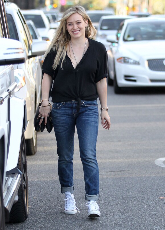 Hilary Duff se promène à Beverly Hills, le 14 janvier 2015.  