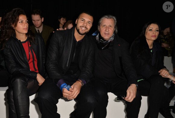 Jo-Wilfried Tsonga et sa compagne Noura, Ilie Nastase et sa femme Brigitte - People au défilé de mode hommes Y-3 collection prêt-à-porter Automne Hiver 2015/2016 au Couvent des Cordeliers à Paris, le 25 janvier 2015