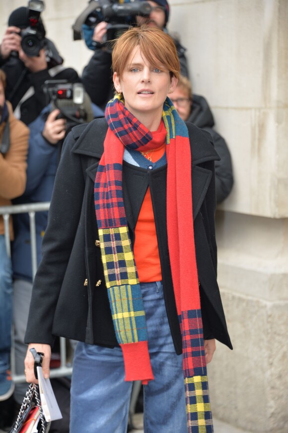 Stella Tennant - Arrivées au 2ème défilé de mode "Chanel", collection Haute Couture printemps-été 2015/2016, au Grand Palais à Paris. Le 27 janvier 2015
