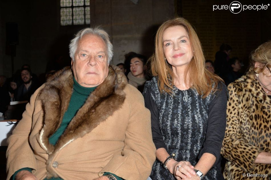  Massimo Gargia et Cyrielle Claire - People au défilé de mode &quot;Franck Sorbier&quot;, collection Haute Couture printemps-été 2015, à Paris, le 28 janvier 2015  