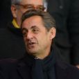 Nicolas Sarkozy pendant le match PSG-Montpellier lors de la 19e journée de Ligue 1 au Parc des Princes, le 20 décembre 2014.