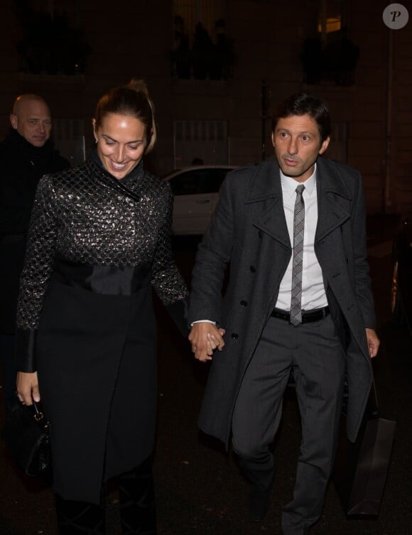 Leonardo (Leonardo Nascimento de Araújo) et sa femme Anna Billo, à la fête d'anniversaire organisée à l'occasion des 60 ans de Nicolas Sarkozy à son domicile à Paris, le 30 janvier 2015.