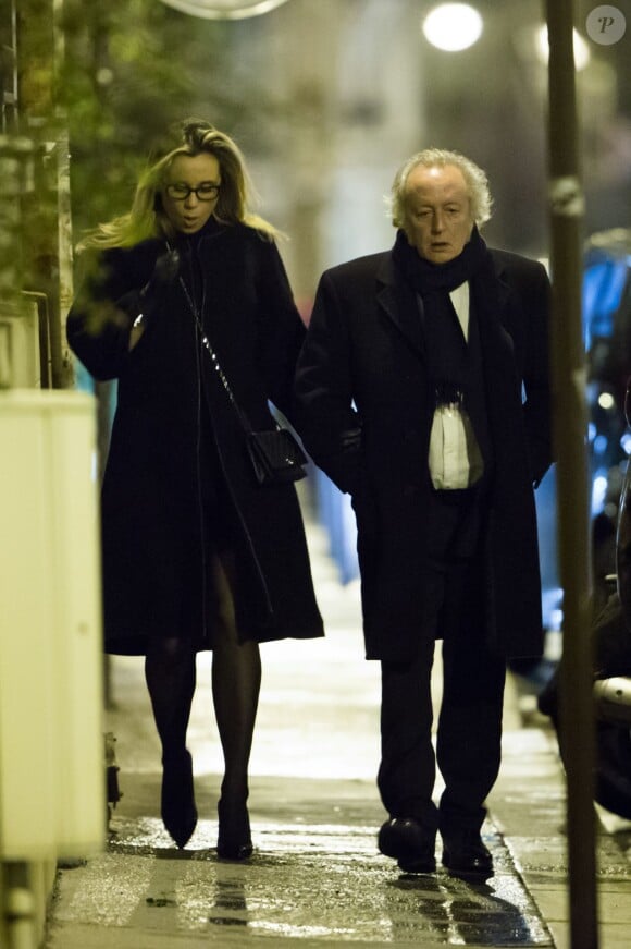 Didier Barbelivien et sa femme Laure, à la fête d'anniversaire organisée à l'occasion des 60 ans de Nicolas Sarkozy à son domicile à Paris, le 30 janvier 2015.