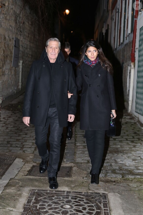 Jean-Claude Darmon et sa compagne Hoda Roche, à la fête d'anniversaire organisée à l'occasion des 60 ans de Nicolas Sarkozy à son domicile à Paris, le 30 janvier 2015.