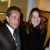 Exclusif - Carla Bruni et Nicolas Sarkozy au vernissage de l'exposition photo de Vincent Perez à Paris, le 8 janvier 2015.