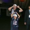 Mark Wahlberg et ses fils Brendan et Michael après le Super Bowl qui opposait les New England Patriots aux Seahawks de Seattle le 1er février 2015 au Phoenix Stadium de Glendale