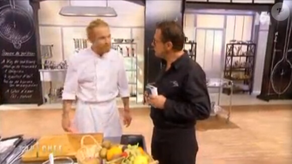 Nicolas et Michel Sarran, dans Top Chef 2015 sur M6, le lundi 2 février 2015.
