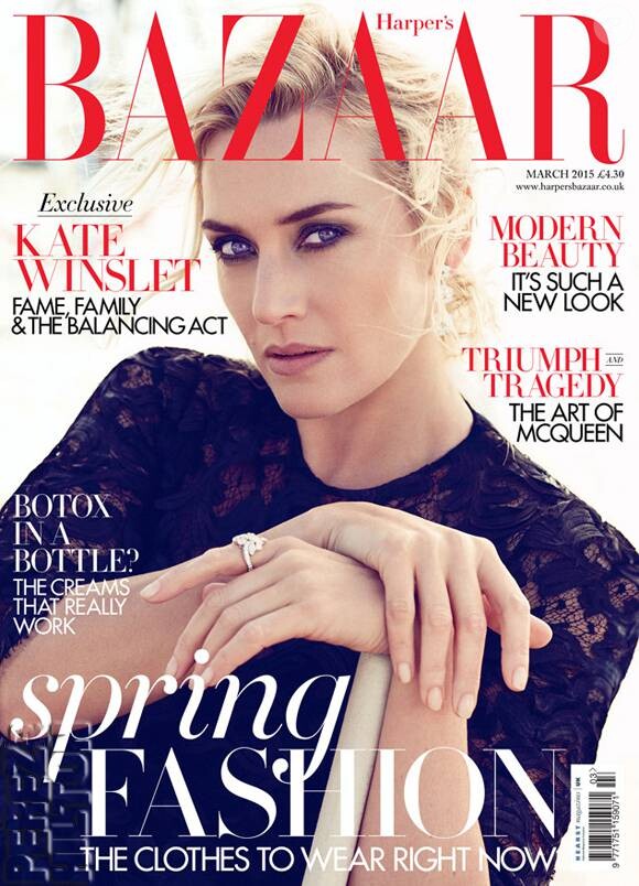 Kate Winslet en couverture du prochain numéro de Harper's Bazaar, où elle apparaît retouchée.