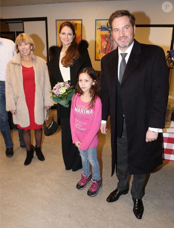 La princesse Madeleine de Suède, enceinte de 5 mois de son deuxième enfant, et son mari Christopher O'Neill étaient le 2 février 2015 en visite officielle à Gävle.