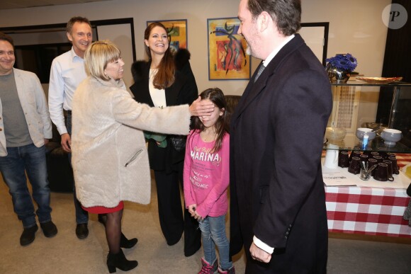 La princesse Madeleine de Suède, enceinte de 5 mois de son deuxième enfant, et son mari Christopher O'Neill étaient le 2 février 2015 en visite officielle à Gävle.