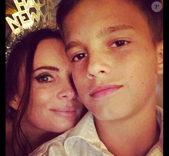 Gabrielle Anwar a ajouté une photo d'elle avec son fils sur son compte Instagram le 1er janvier 2015