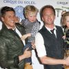 Neil Patrick Harris, son compagnon David Burtka, leur fils Gideon et leur fille Harper venues voir le spectacle Totem du Cirque du Soleil sous le Grand Chapiteau au Santa Monica Pier, a Santa Monica, le 21 janvier 2014.  