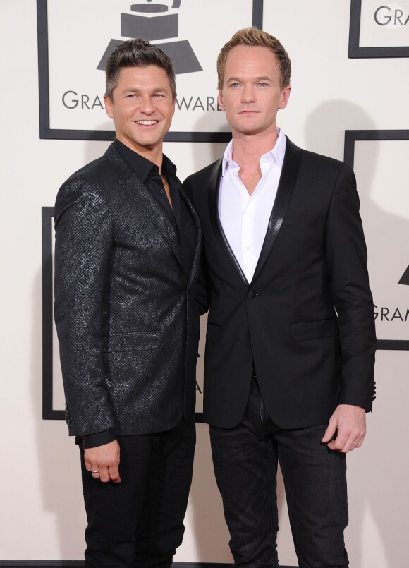 Neil Patrick Harris et David Burtka lors de la 56eme ceremonie des Grammy Awards a Los Angeles le 26 janvier 2014.