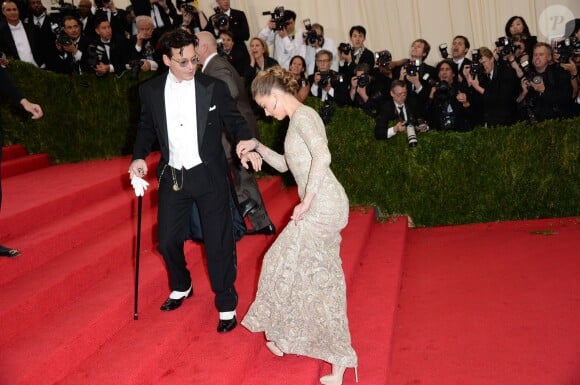 Johnny Depp et Amber Heard lors du gala du MET à New York le 5 mai 2014