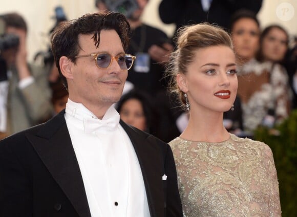 Johnny Depp et Amber Heard  lors du gala du MET à New York le 5 mai 2014