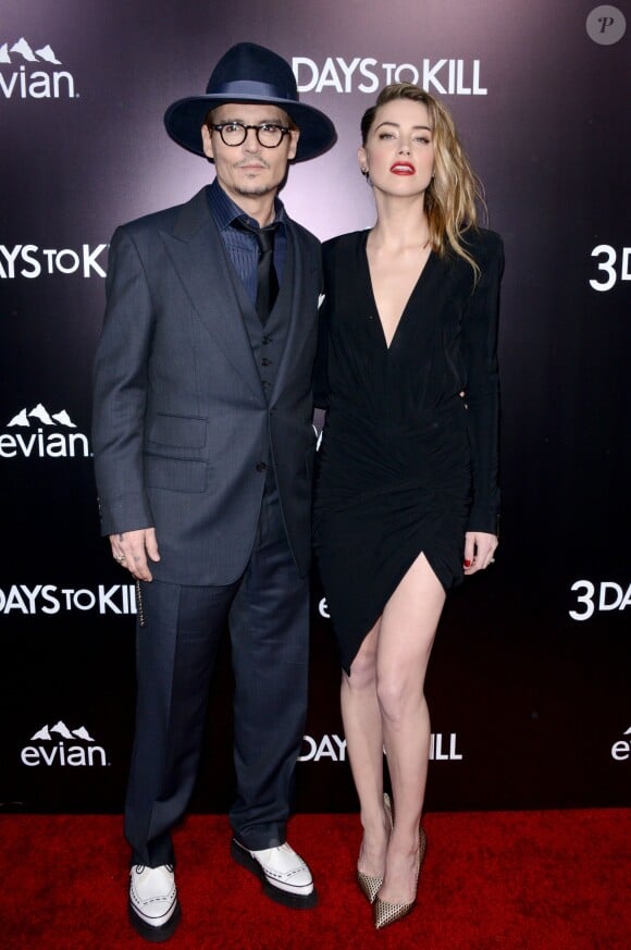 Johnny Depp et Amber Heard lors de l'avant-première de 3 Days to Kill à Los Angeles le 12 février 2014