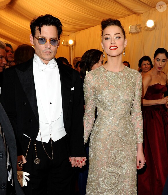 Johnny Depp et Amber Heard lors du gala du MET à New York le 5 mai 2014