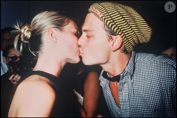 Johnny Depp et Kate Mossà New York en 1995.