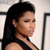 Nicki Minaj assiste aux 57e Grammy Awards au Staples Center, habillée d'une robe noire Tom Ford. Los Angeles, le 8 février 2015.