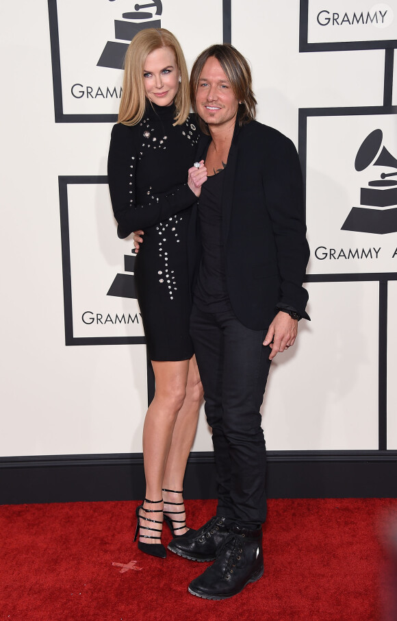 Nicole Kidman et son mari Keith Urban assistent aux 57e Grammy Awards au Staples Center. Los Angeles, le 8 février 2015.