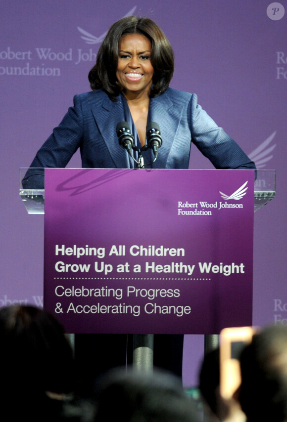 Michelle Obama à l'école Edward A. Reynolds West Side High School à New York, le 5 février 2015