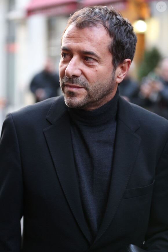 Bernard Montiel - Hommage à Roger Hanin à la synagogue de la rue Buffault à Paris, le 12 février 2015.