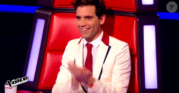 Mika, coach dans The Voice 4, le samedi 14 férvrier 2015, sur TF1.