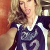 Gisele Bündchen supportrice des Patriots pour le Super Bowl qui se disputait à Gendale dans l'Arizona, photo publiée sur son compte Instagram le 1er février 2015