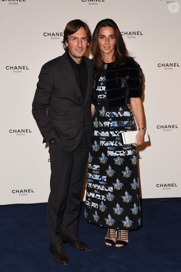 Pietro Beccari et Elisabetta Beccari - People à la soirée pour l'ouverture de la boutique Chanel à Rome le 19 février 2015