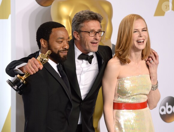 Pawel Pawlikowski, Chiwetel Ejiofor et Nicole Kidman - Press Room lors de la 87e cérémonie des Oscars à Hollywood, le 22 février 2015.