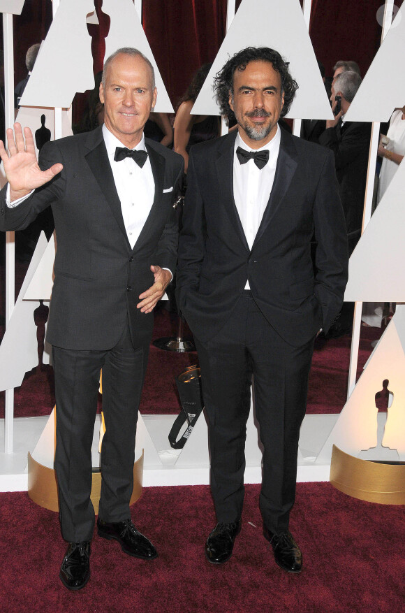 Michael Keaton et Alejandro Gonzalez Inarritu - 87e cérémonie des Oscars le 22 février 2015 à Los Angeles