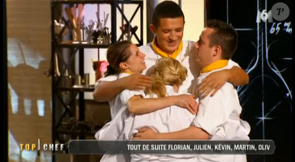 L'équipe d'Hélène Darroze victorieuse dans Top Chef 2015, le lundi 23 février 2015, sur M6