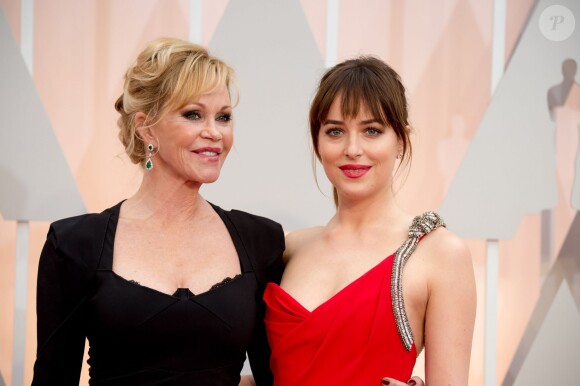Melanie Griffith et sa fille Dakota Johnson - 87e cérémonie des Oscars à Hollywood, le 22 février 2015.