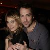 Pauline Lefevre et son mari Julien Ansault - Chantal Ladesou aux platines du restaurant "la Gioia" à Paris le 25 février 2015.