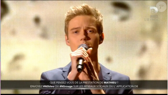 Mathieu dans Nouvelle Star 2015 sur D8, le jeudi 26 février 2015.